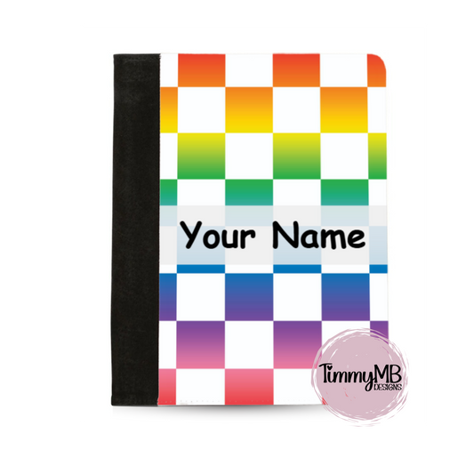 Checkered: Ombre Rainbow - Custom Notepad Portfolio