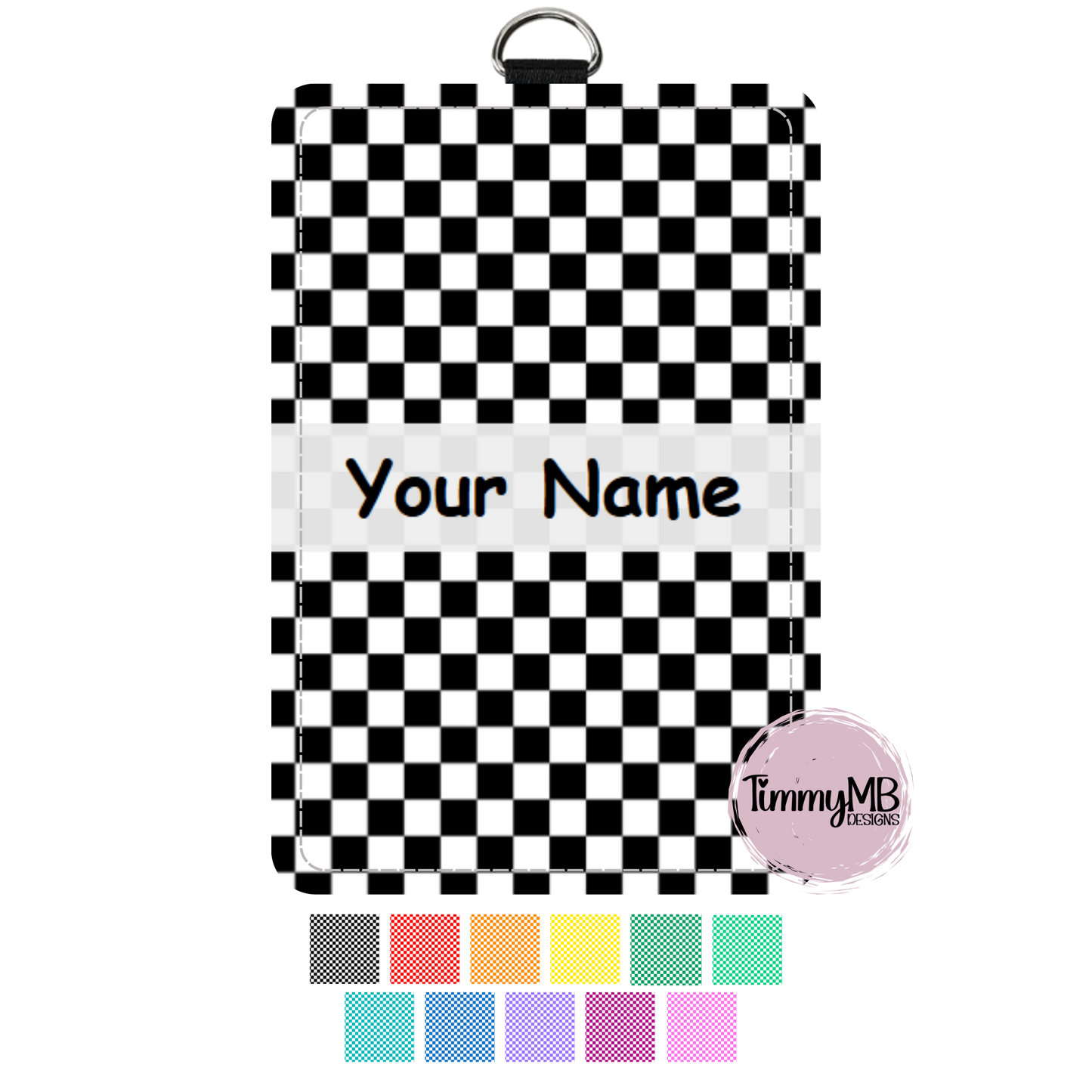 Checkered - Custom ID Badge Holder