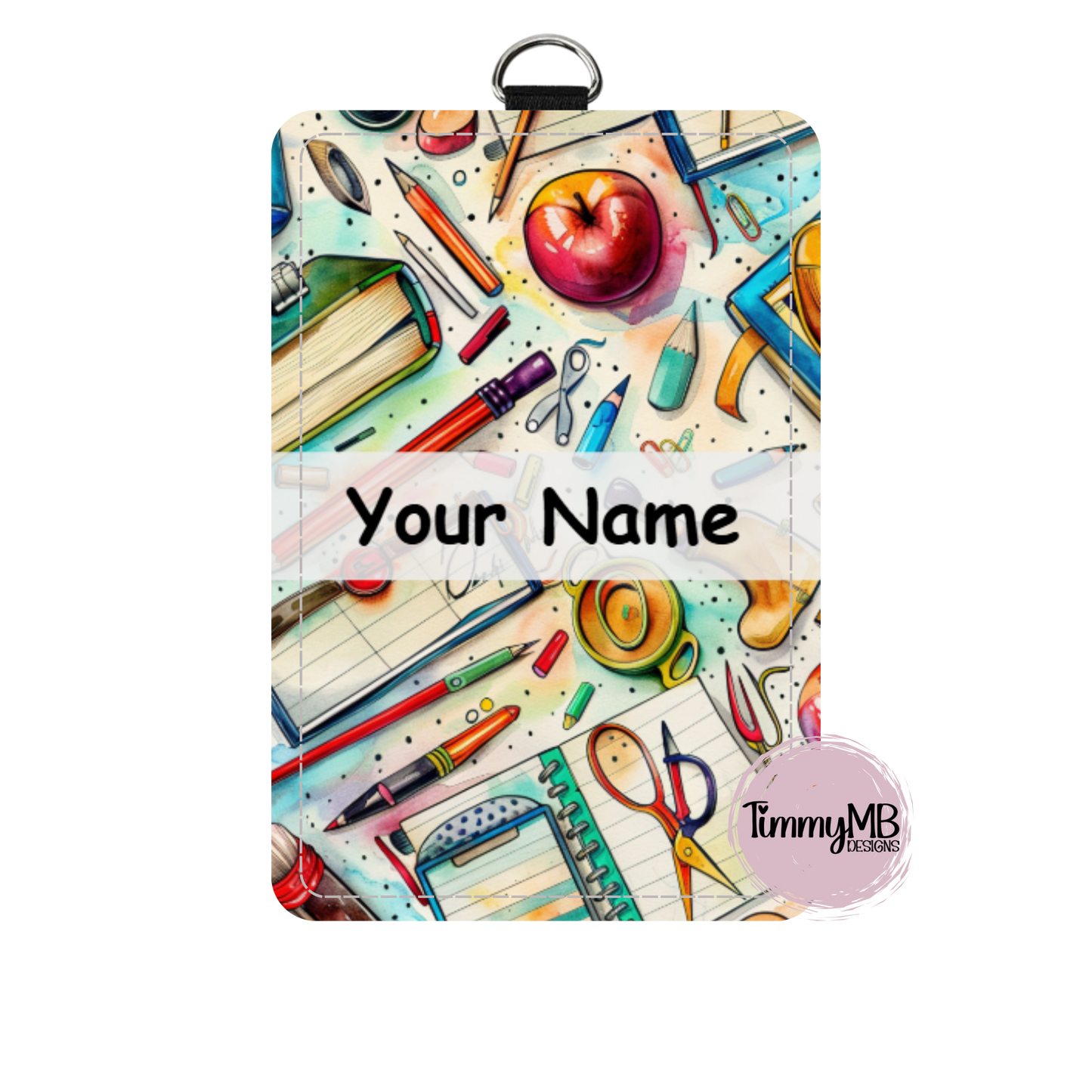 School Supplies: Retro - Custom ID Badge Holder