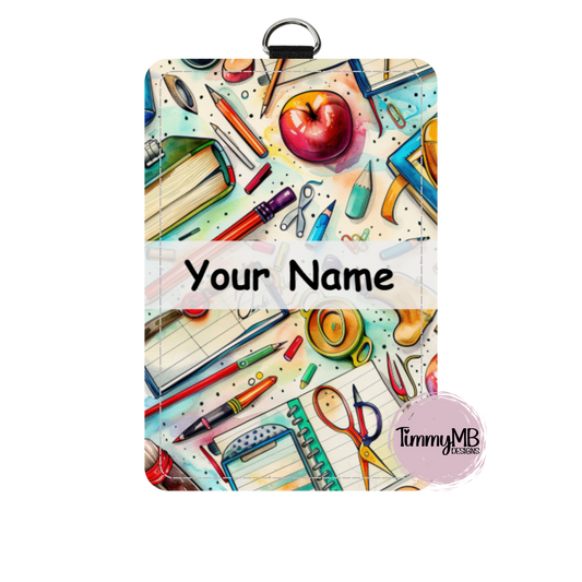 School Supplies: Retro - Custom ID Badge Holder