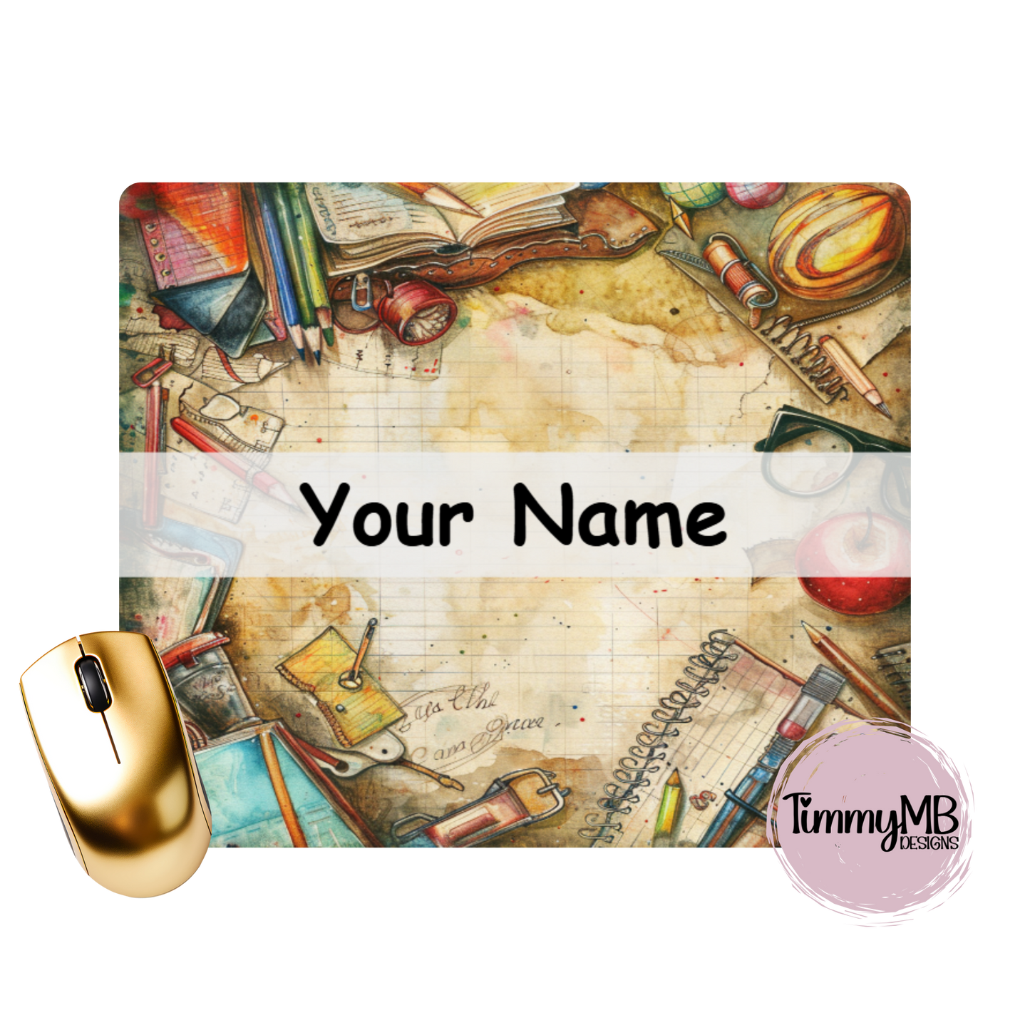 School Supplies: Retro 2 - Custom Mouse Pad