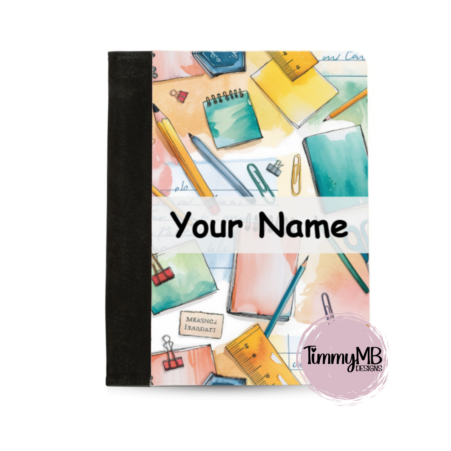 School Supplies: Watercolor - Custom Notepad Portfolio