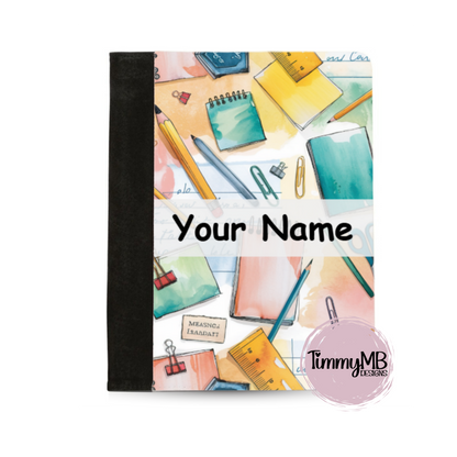 School Supplies: Watercolor - Custom Notepad Portfolio