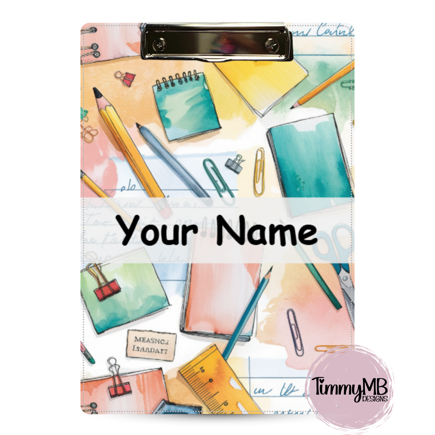 School Supplies: Watercolor - Custom Clipboard