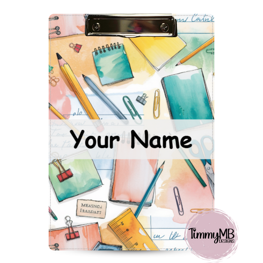 School Supplies: Watercolor - Custom Clipboard