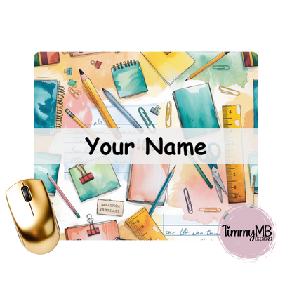 School Supplies: Watercolor - Custom Mouse Pad