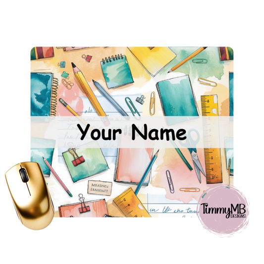 School Supplies: Watercolor - Custom Mouse Pad