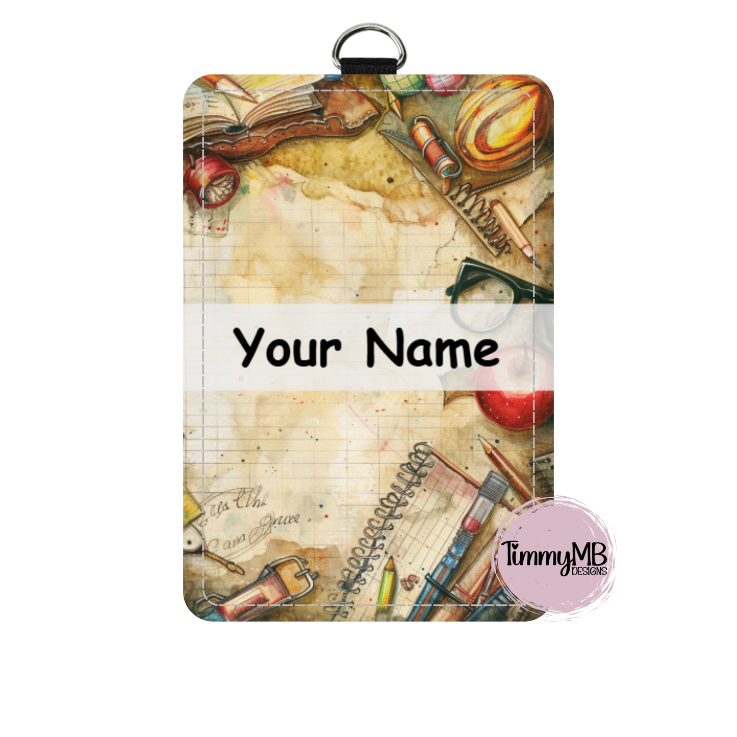 School Supplies: Retro 2 - Custom ID Badge Holder
