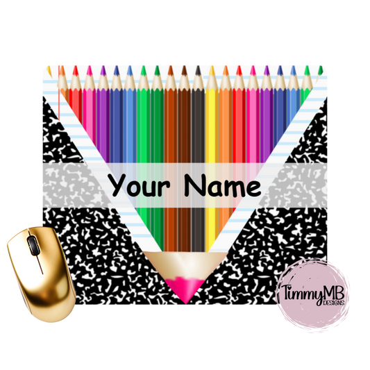 Colored Pencil Notebook Split - Custom Mouse Pad