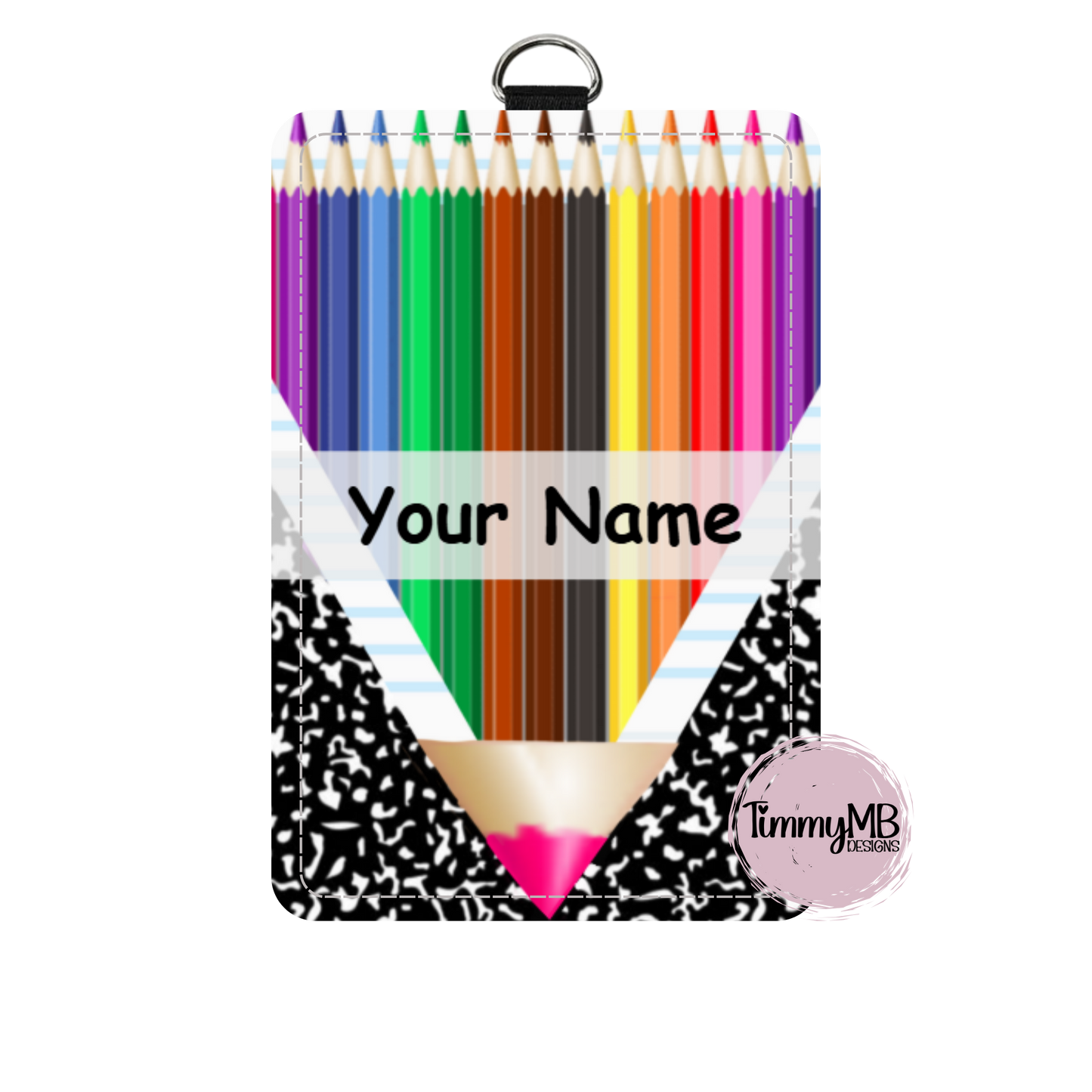 Colored Pencil Notebook Split - Custom ID Badge Holder