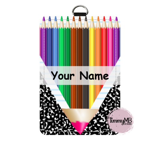 Colored Pencil Notebook Split - Custom ID Badge Holder