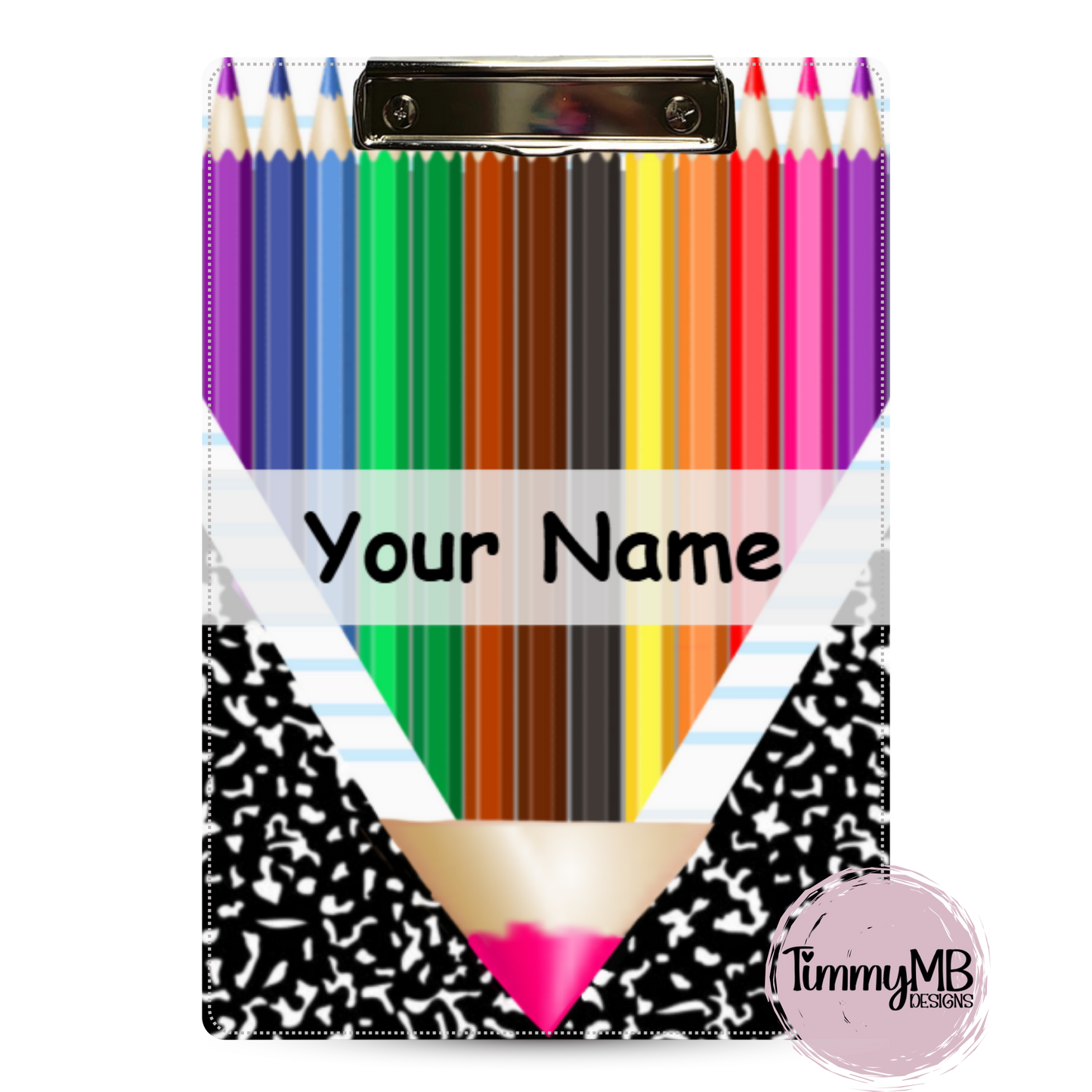 Colored Pencil Notebook Split - Custom Clipboard