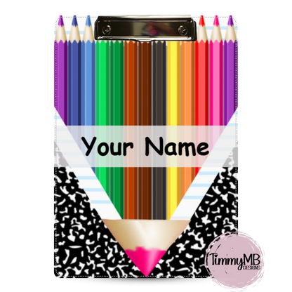 Colored Pencil Notebook Split - Custom Clipboard