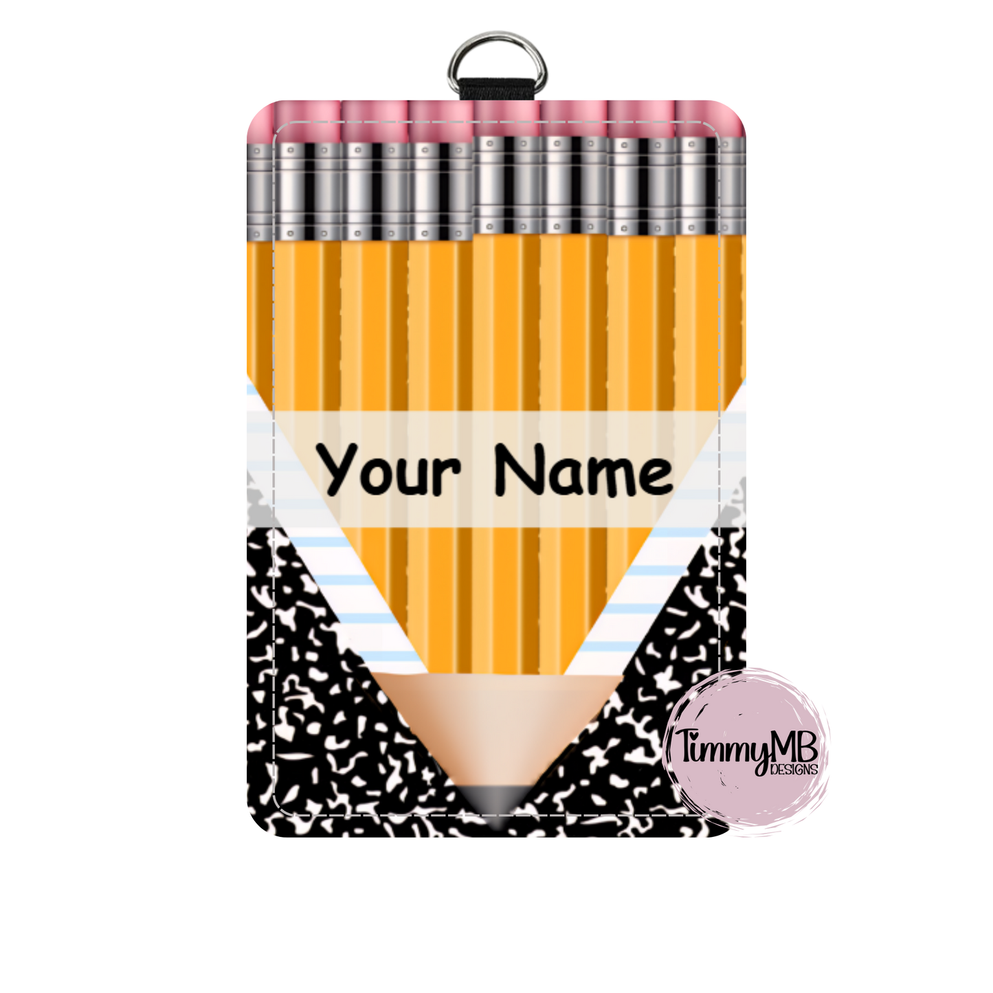 Pencil Notebook Split - Custom ID Badge Holder