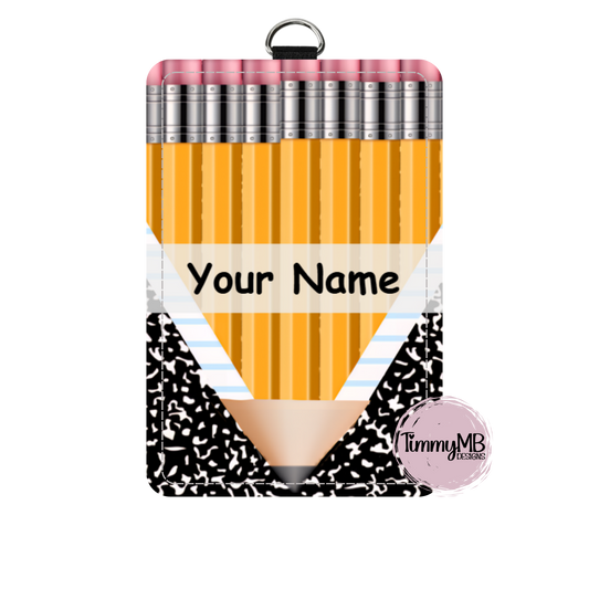 Pencil Notebook Split - Custom ID Badge Holder