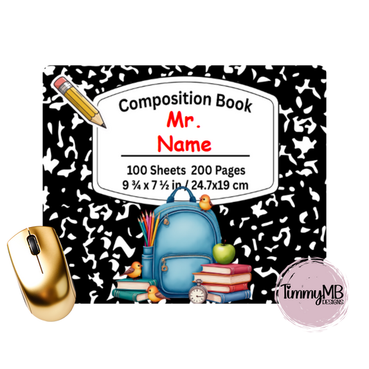 Composition Notebook: Blue Backpack - Custom Mouse Pad