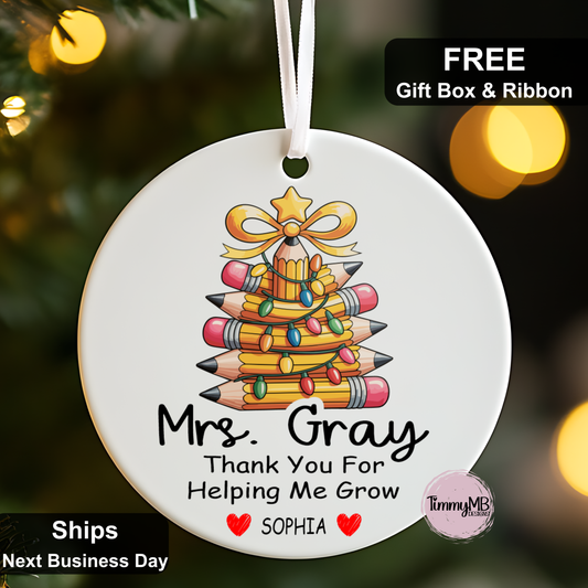 Ceramic Christmas Ornament - Pencil Tree