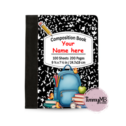 Composition Notebook: Blue Backpack - Custom Notepad Portfolio