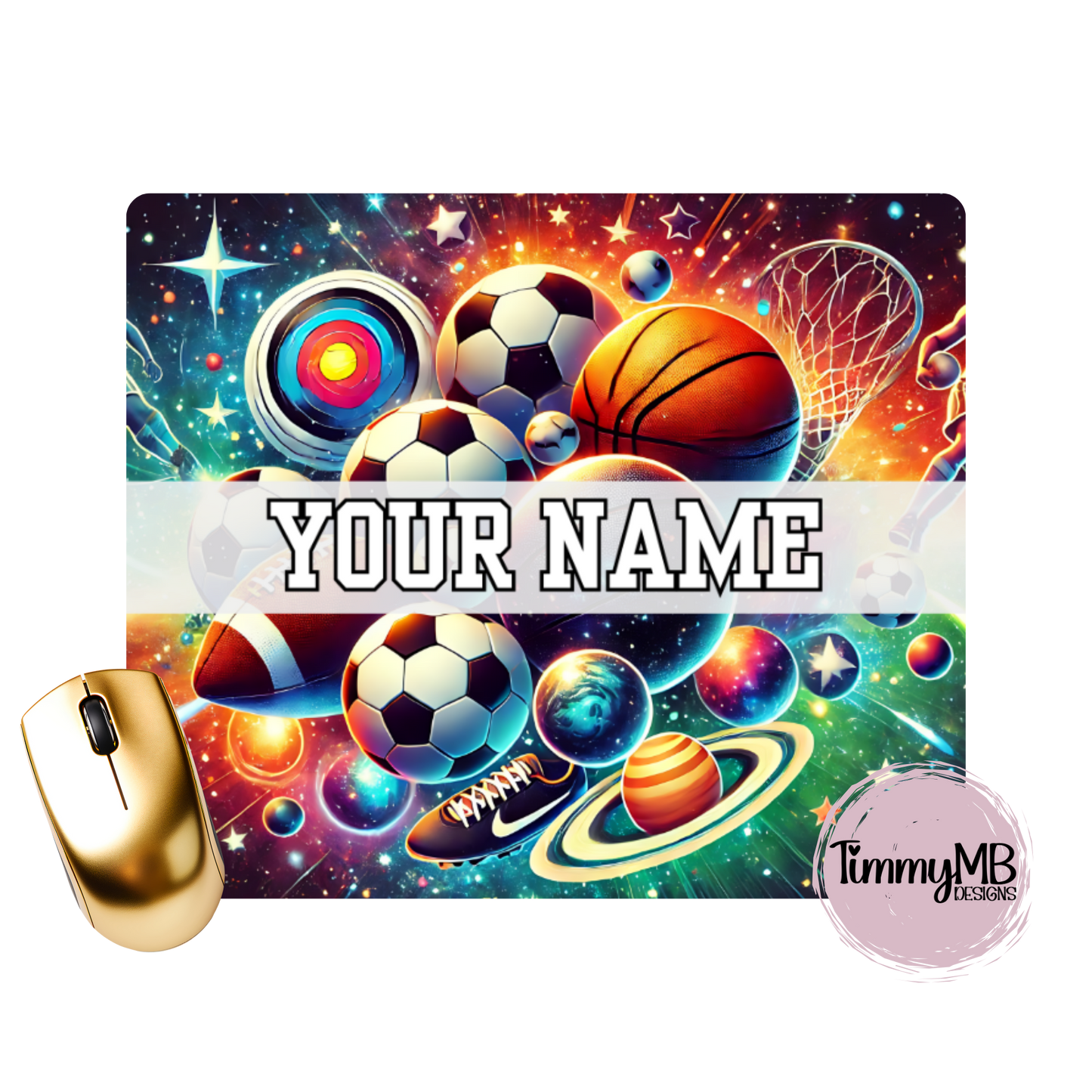 Sports Balls: Galaxy - Custom Mouse Pad