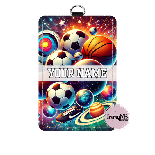 Sports Balls: Galaxy - Custom ID Badge Holder