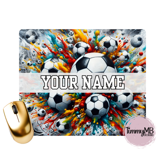 Soccer Balls: Exploding Paint - Custom Mouse Pad