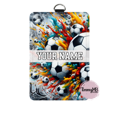 Soccer Balls: Exploding Paint - Custom ID Badge Holder