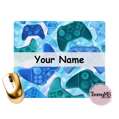 Game Controllers: Blue - Custom Mouse Pad
