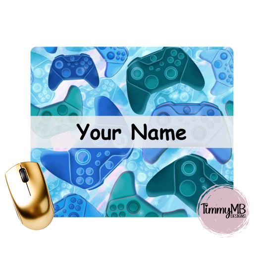 Game Controllers: Blue - Custom Mouse Pad