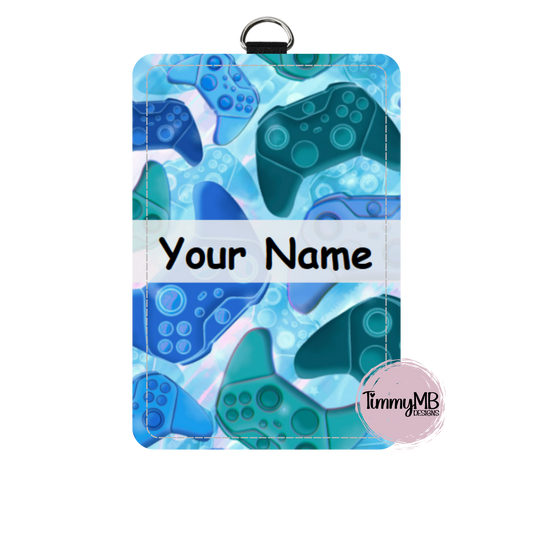 Game Controllers: Blue - Custom ID Badge Holder