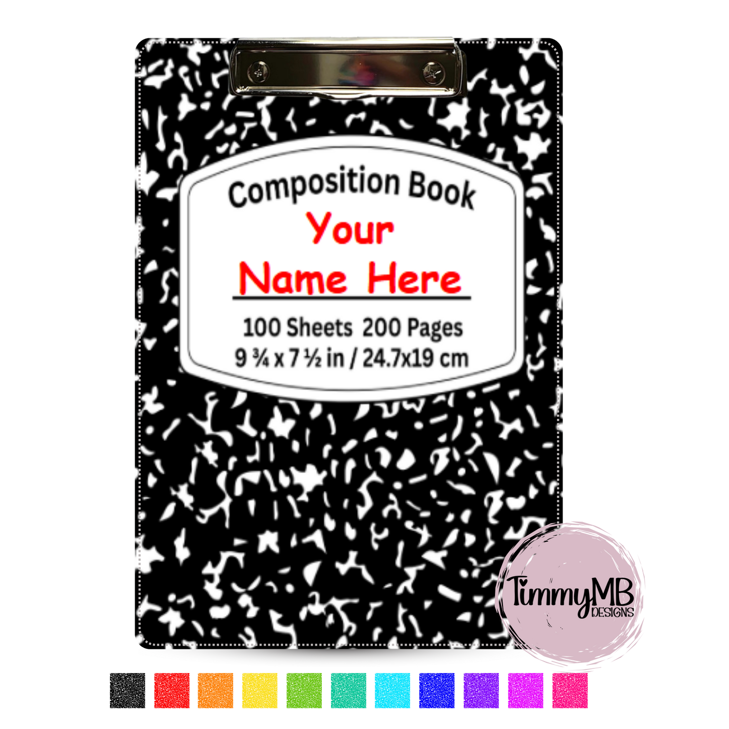 Composition Notebook: Plain - Custom Clipboard