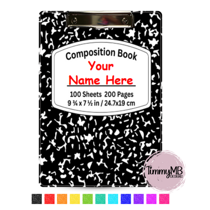 Composition Notebook: Plain - Custom Clipboard