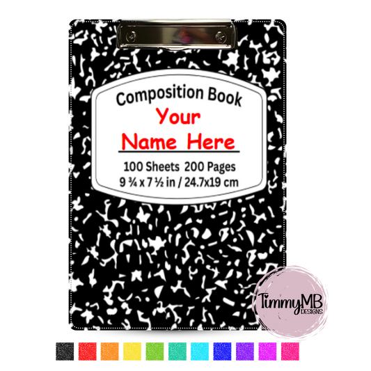 Composition Notebook: Plain - Custom Clipboard