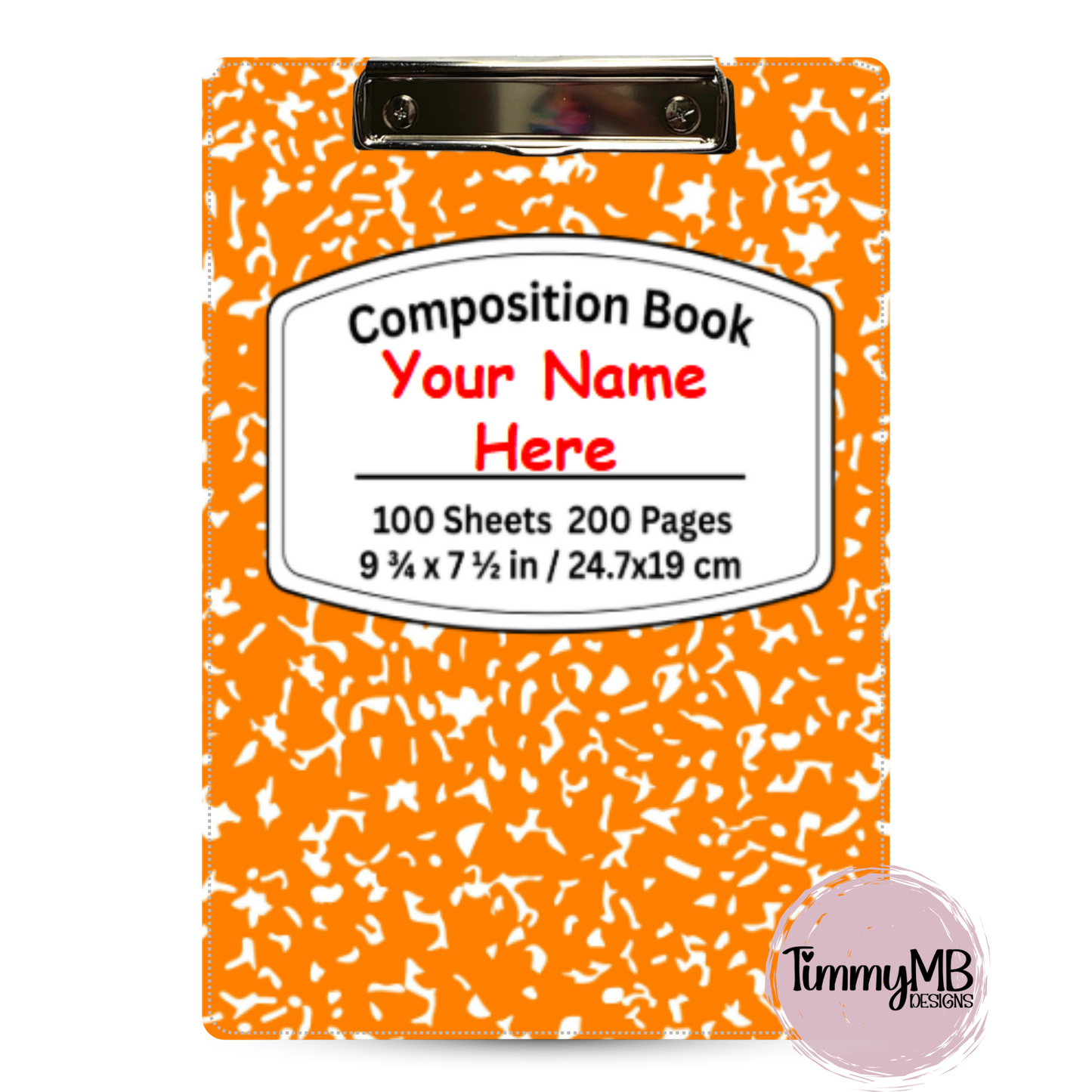 Composition Notebook: Plain - Custom Clipboard