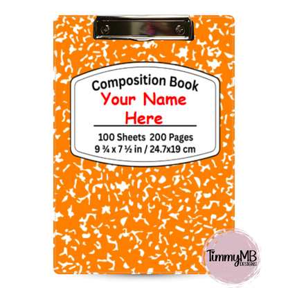 Composition Notebook: Plain - Custom Clipboard