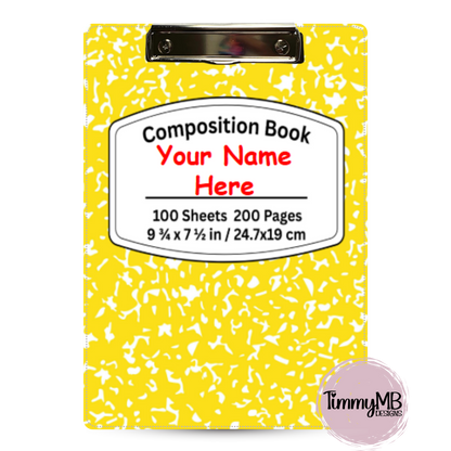 Composition Notebook: Plain - Custom Clipboard