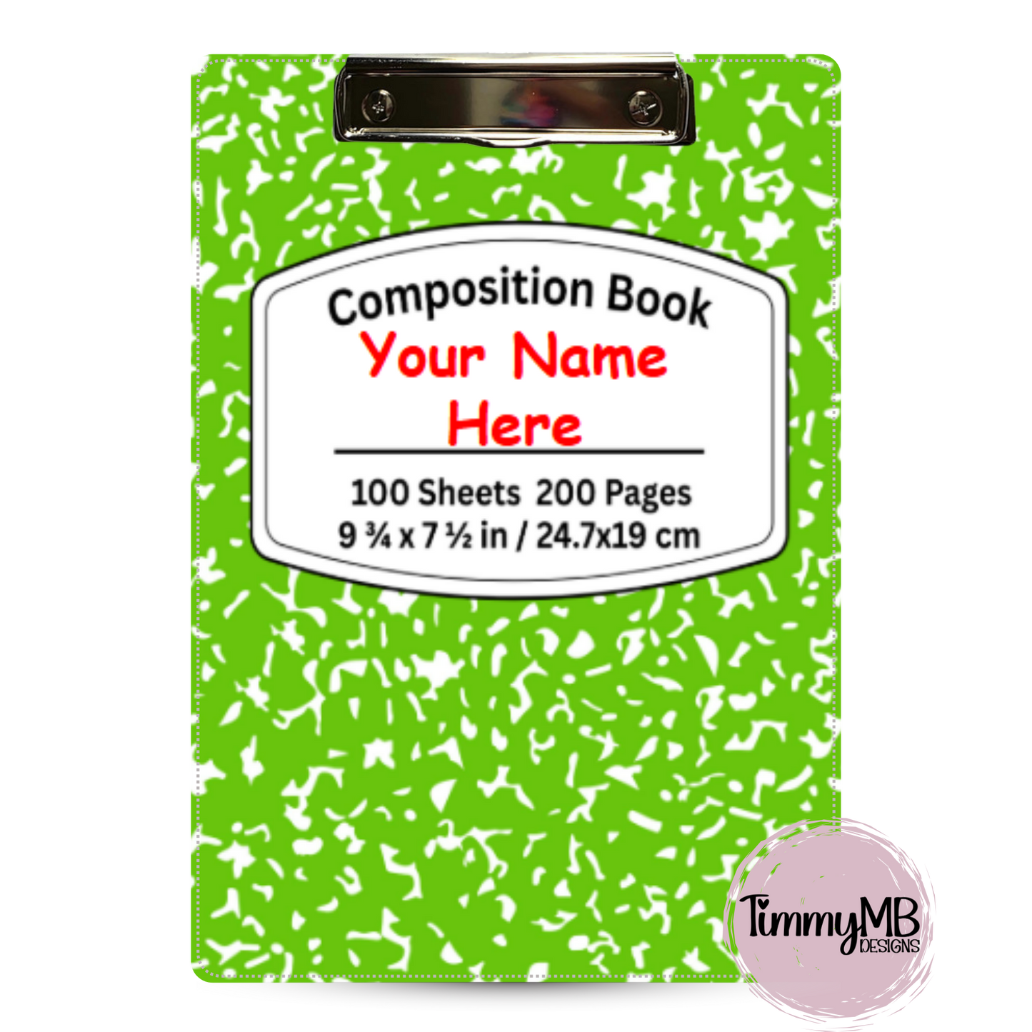 Composition Notebook: Plain - Custom Clipboard