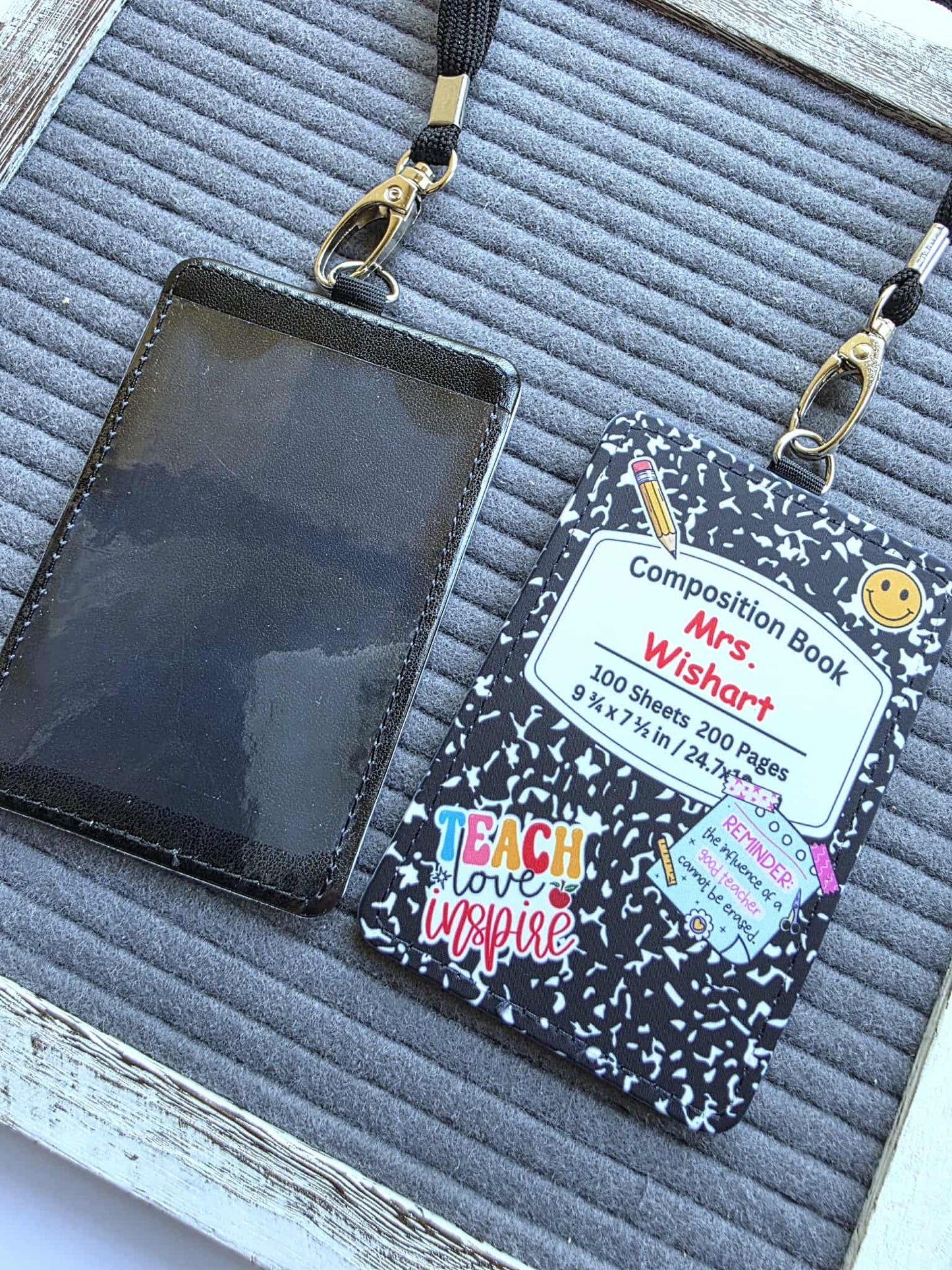 Composition Notebook - Custom ID Badge Holder