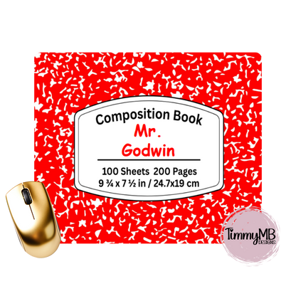 Composition Notebook: Plain - Custom Mouse Pad