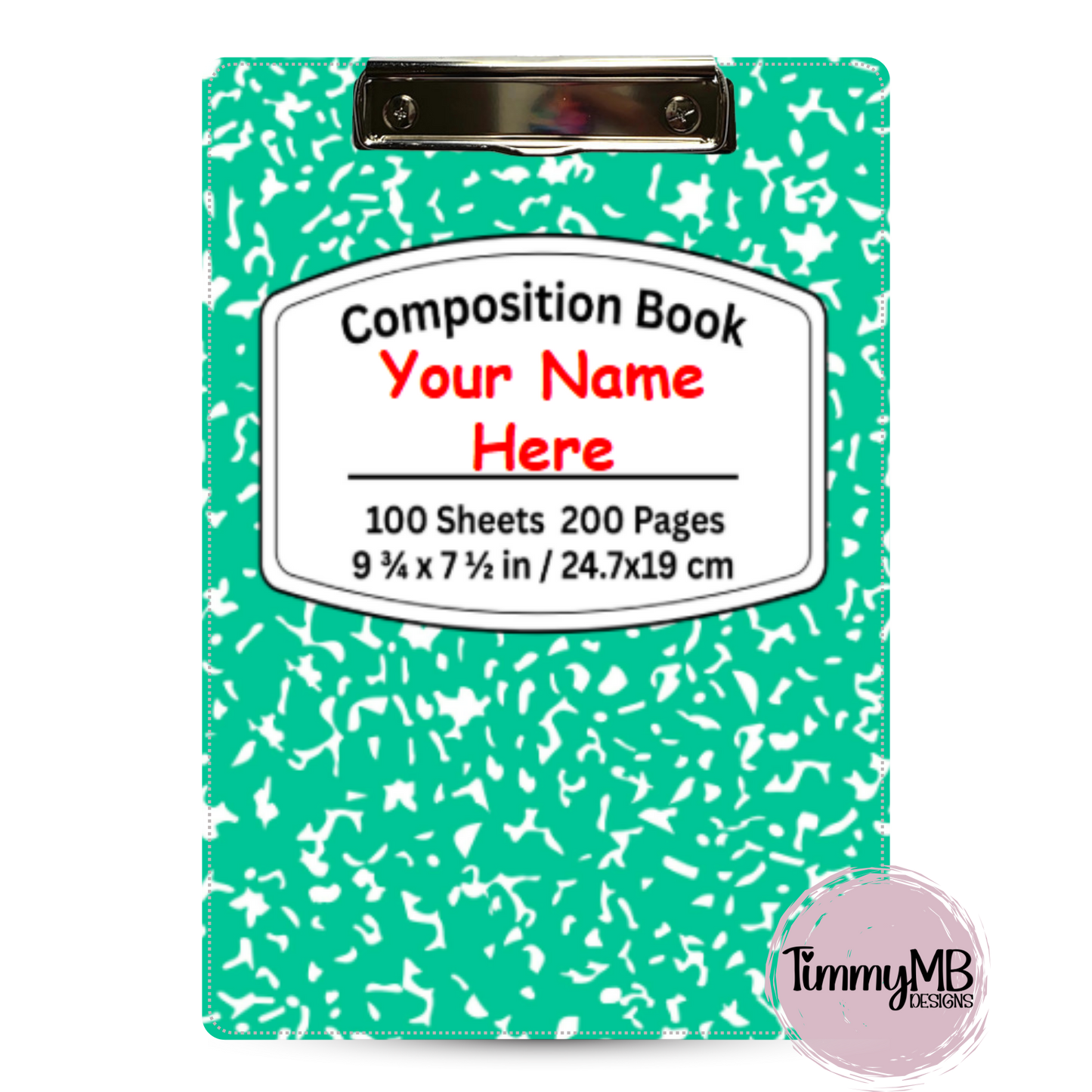 Composition Notebook: Plain - Custom Clipboard
