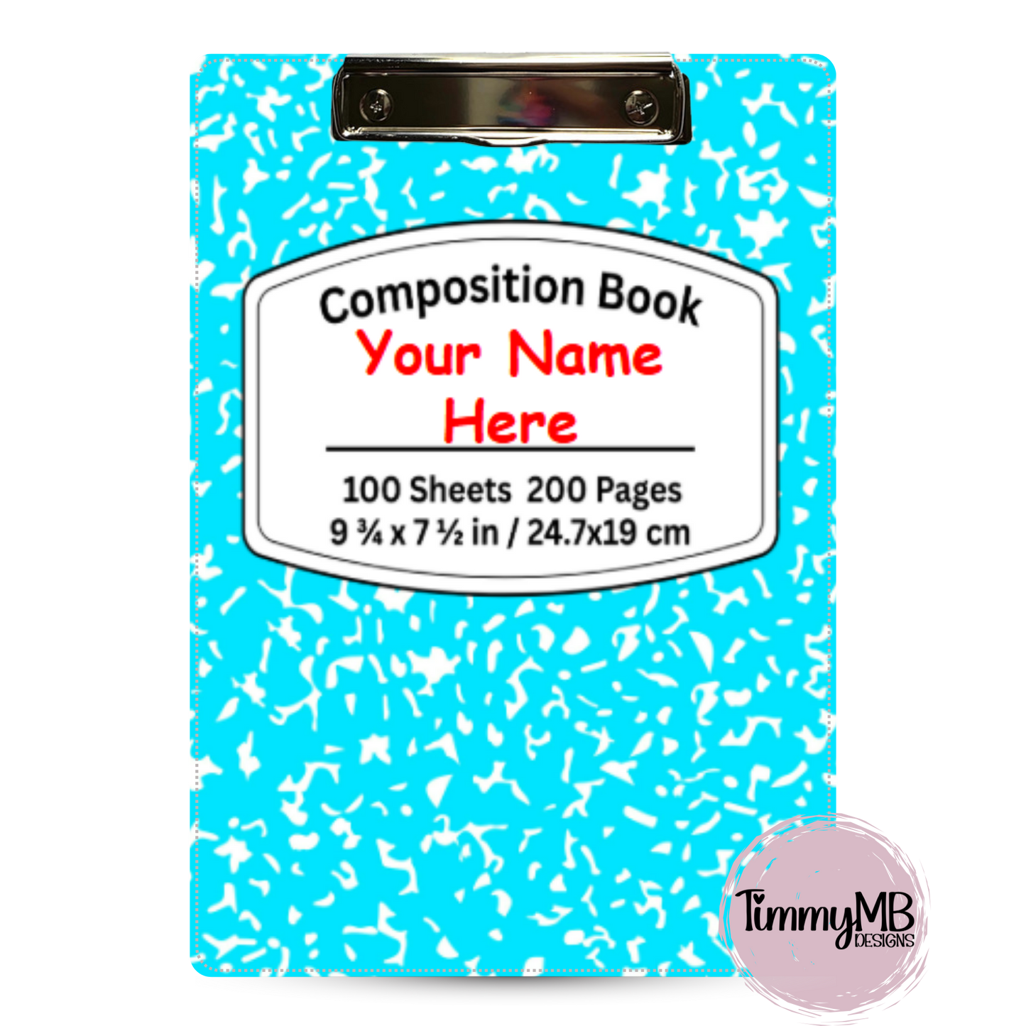 Composition Notebook: Plain - Custom Clipboard