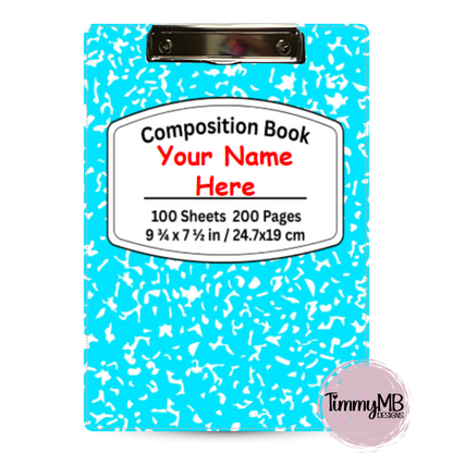 Composition Notebook: Plain - Custom Clipboard