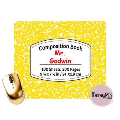 Composition Notebook: Plain - Custom Mouse Pad