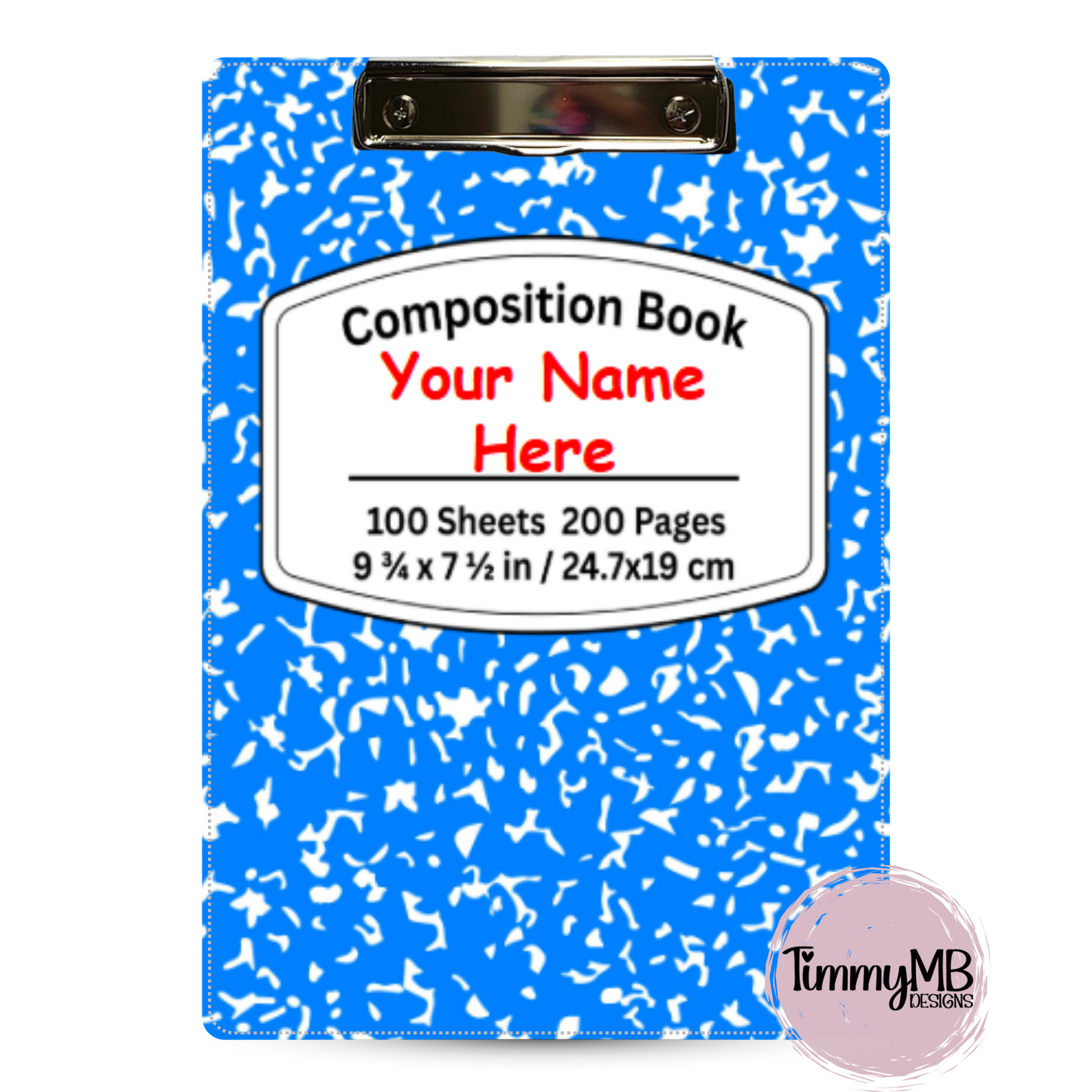 Composition Notebook: Plain - Custom Clipboard
