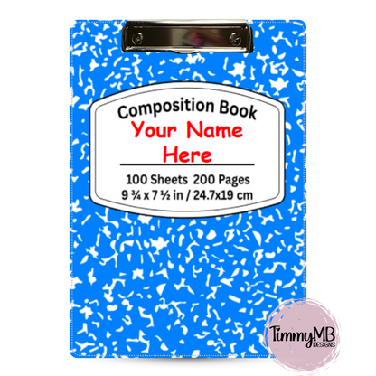 Composition Notebook: Plain - Custom Clipboard
