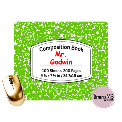 Composition Notebook: Plain - Custom Mouse Pad