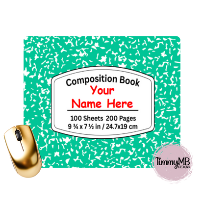 Composition Notebook: Plain - Custom Mouse Pad
