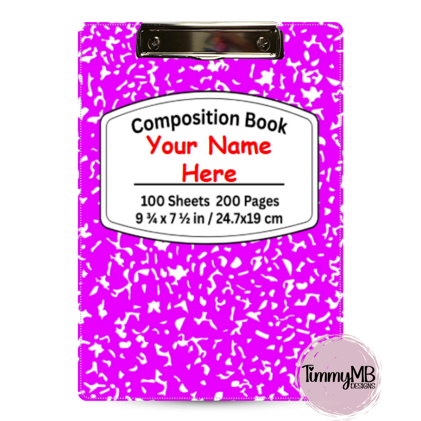 Composition Notebook: Plain - Custom Clipboard