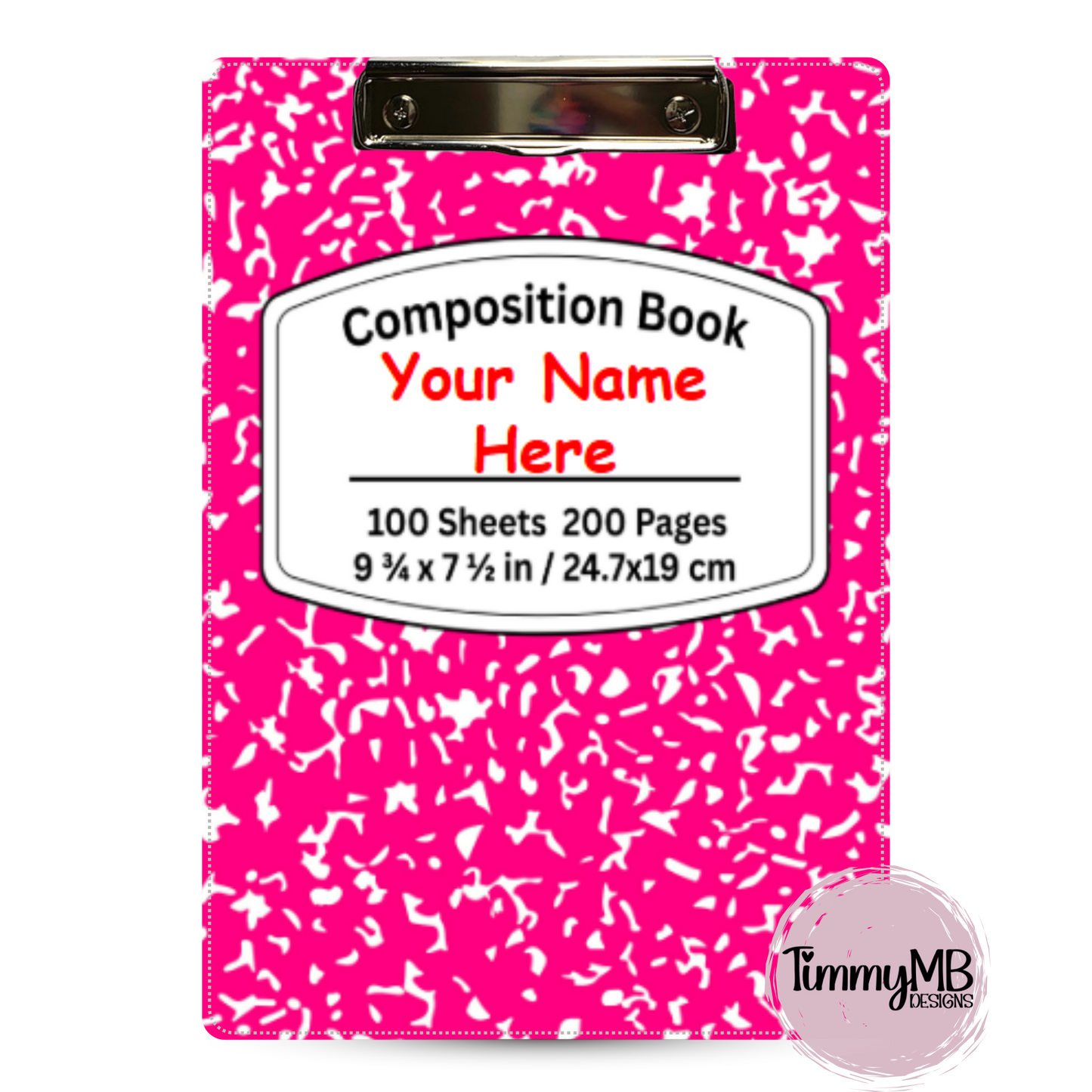 Composition Notebook: Plain - Custom Clipboard