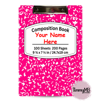 Composition Notebook: Plain - Custom Clipboard