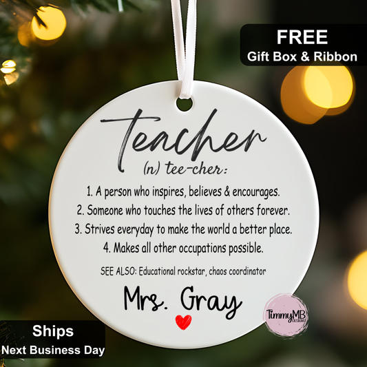Ceramic Christmas Ornament - Define Teacher 1